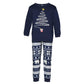 Family Matching Christmas Pajamas with Reindeer and Snowflake Print, Red or Blue