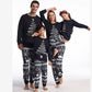 Family Matching Christmas Pajamas with Reindeer and Snowflake Print, Red or Blue