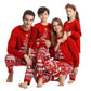 Family Matching Christmas Pajamas with Reindeer and Snowflake Print, Red or Blue