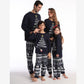 Family Matching Christmas Pajamas with Reindeer and Snowflake Print, Red or Blue