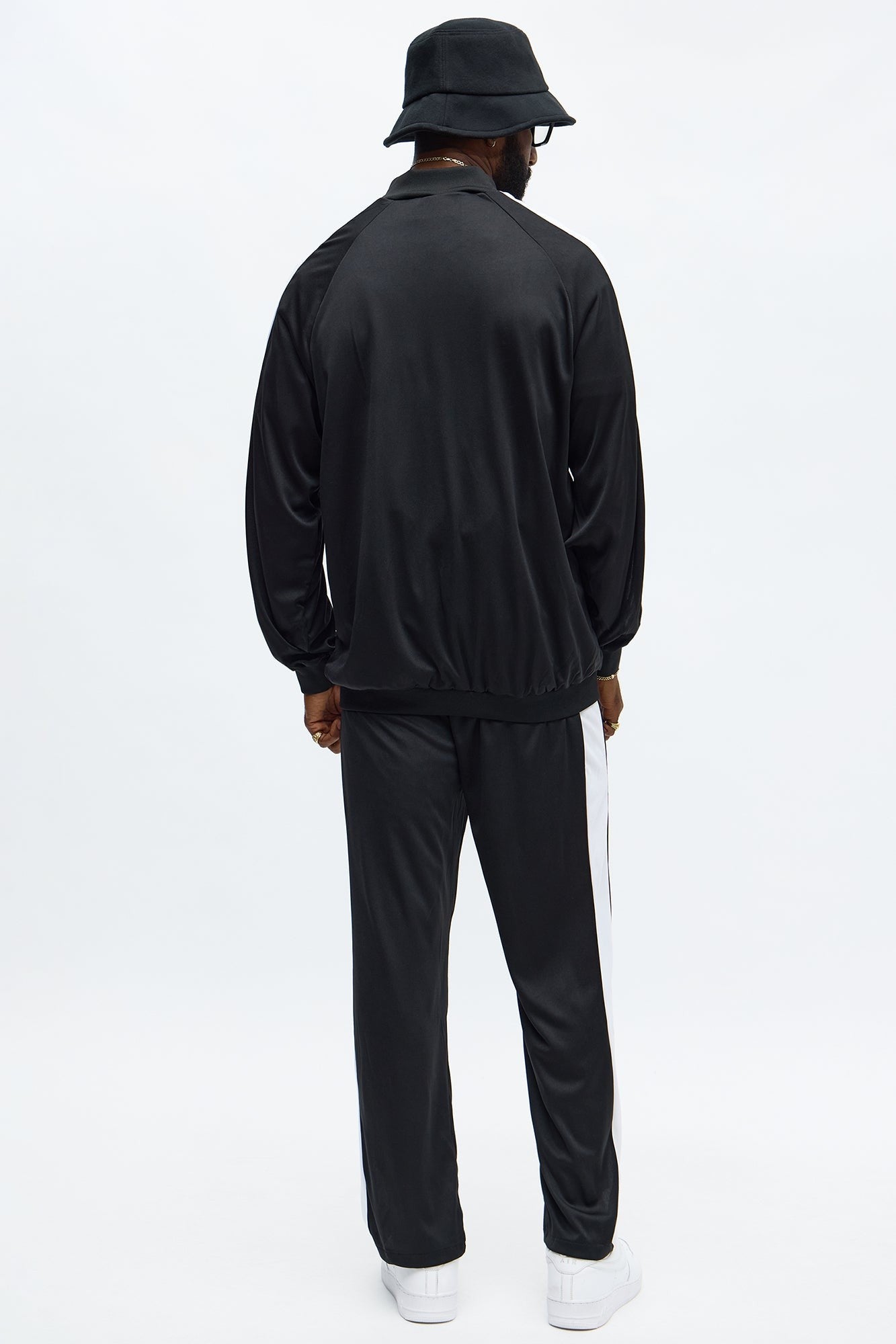 Mens Two Piece Hip Hop Costume with Black and White Contrast for Parties