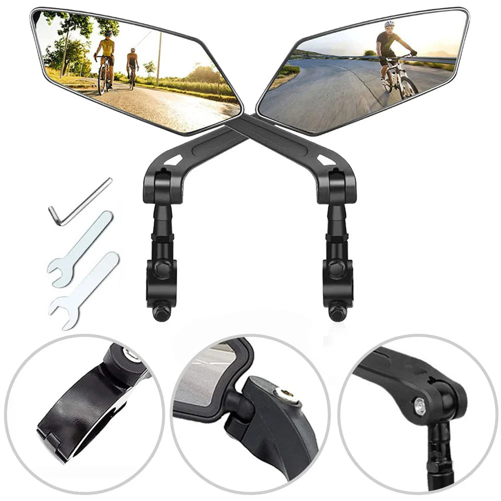 Bike Mirrors, HD Wide-Angle 360° Adjustable Handlebar Mirrors