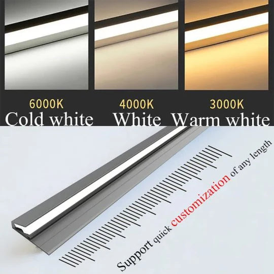 Sleek 45 Degree LED Light Bars for Hidden Under Cabinet Illumination