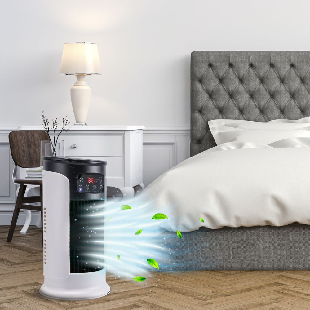 Portable Air Conditioner with Mist Humidifier and Rolling Wheels, 6-Speed Cooling