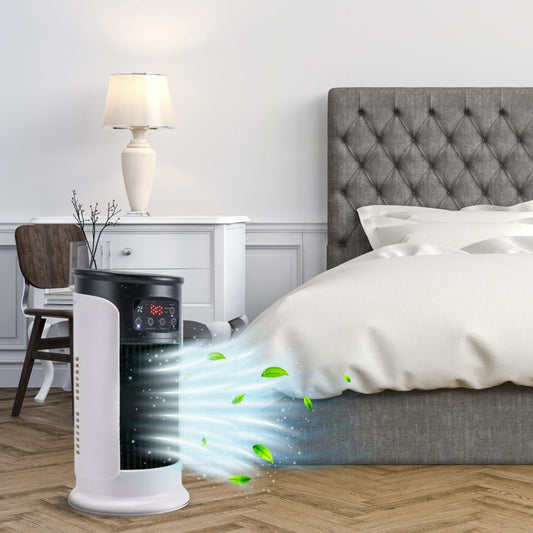Portable Air Conditioner with Mist Humidifier and Rolling Wheels, 6-Speed Cooling