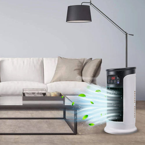 Portable Air Conditioner with Mist Humidifier and Rolling Wheels, 6-Speed Cooling