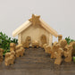 Wooden Nativity Manger Scene with 14 Figures and Stable Display
