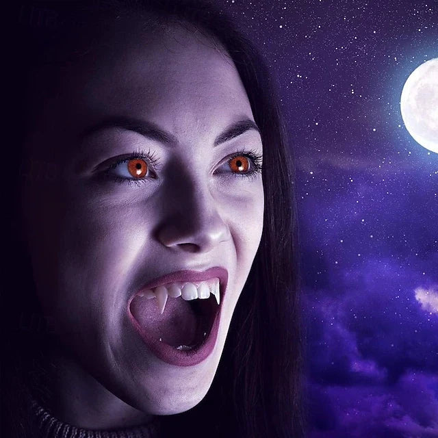 Retractable Spring Fangs with Moldable Splint for Vampire and Creature Costumes