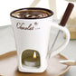 Chocolate Fondue Cup with Candle Holder and Stainless Steel Fork