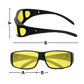 Polarized Night Driving Glasses with Extended Side Lenses and Orange Tint