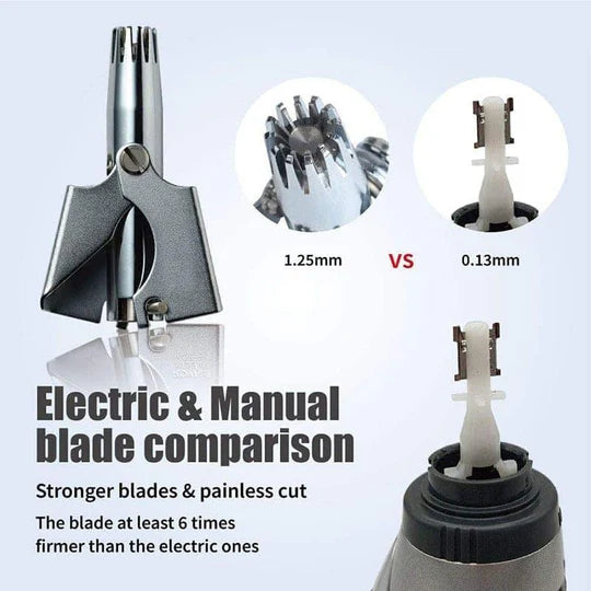 Precision Stainless Steel Manual Nose Hair Trimmer for Men