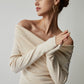 Slim Fit Knit Top with Polyester Acrylic Blend and Wrist Length Sleeves