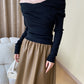Slim Fit Knit Top with Polyester Acrylic Blend and Wrist Length Sleeves