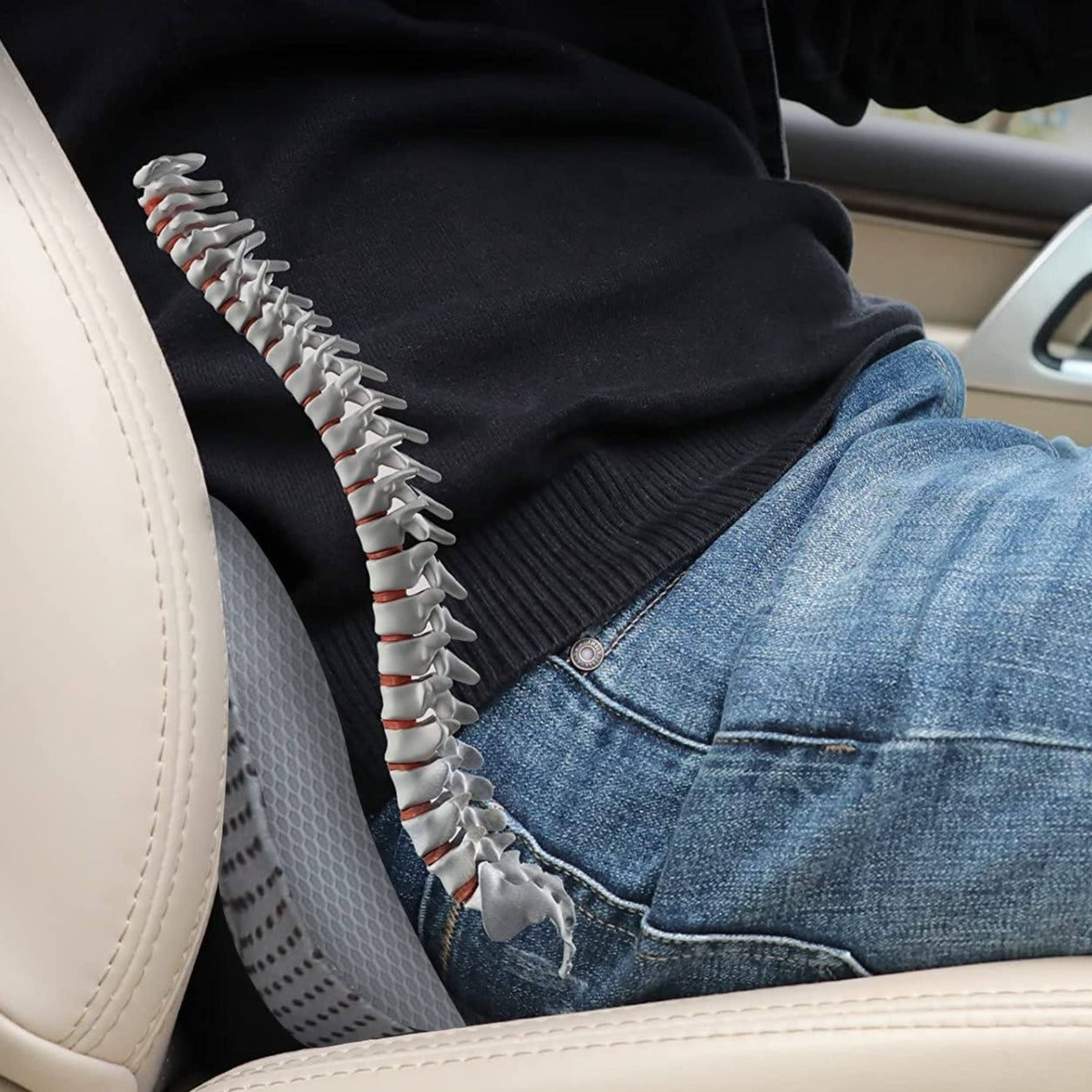 Car Seat Cushion with Memory Foam and 3.5-Inch Height Boost, Removable Breathable Cover