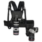 Camera Chest Harness with Dual Mount and Side Holster for Hands-Free Carrying