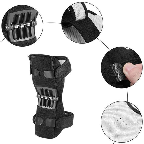 Spring Loaded Knee Pads with Dual Compression System and Adjustable Straps