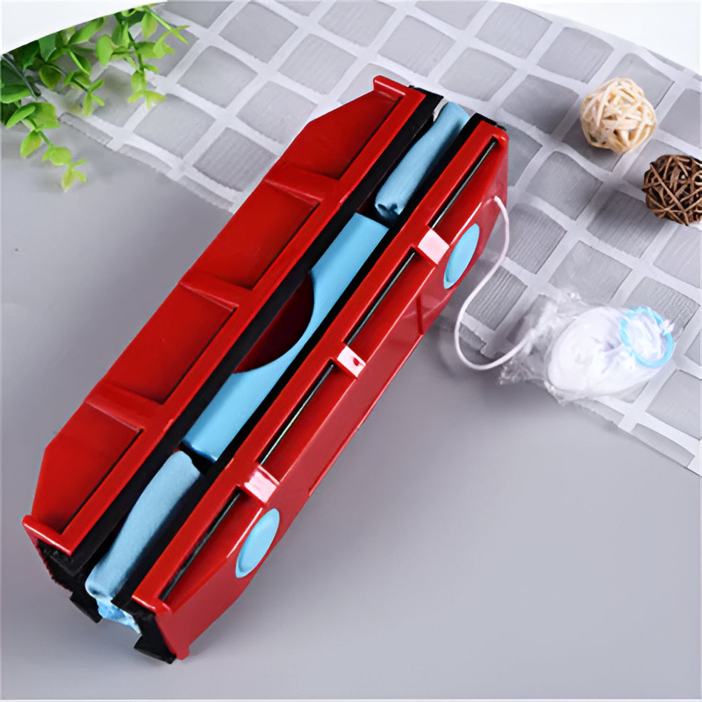 Double-Sided Magnetic Window Cleaner with Adjustable Grip and Safety Cord