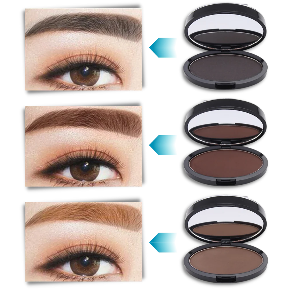 Eyebrow Stamp with Dual Right and Left Stamps and Powder, 3 Shades
