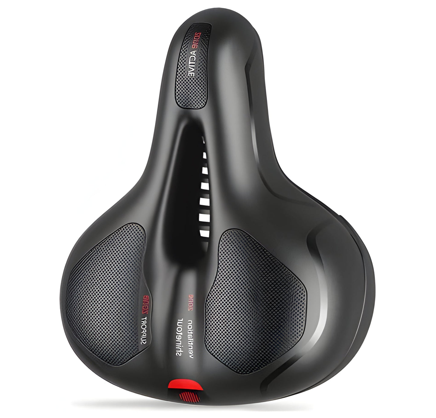 Padded Bike Saddle with Hollow Center Airflow and Reflective Strip