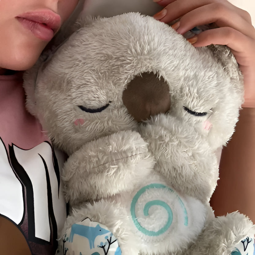 Breathing Koala Plush Toy with Heartbeat Sounds and Chest Light, Rhythmic Motion