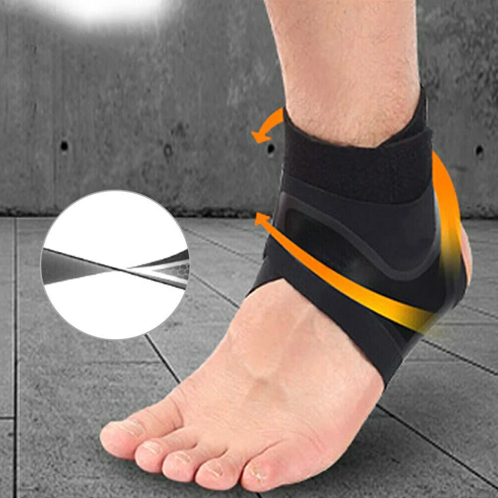 Adjustable Ankle Brace with Neoprene Wrap and Compression Straps