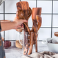 Teak Wood Kitchen Utensils Set with 8-Piece Cooking Tools and Heat-Resistant Handle