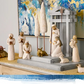 Barn Wood Nativity Set with Handcrafted Stable and Six Figurines, Reclaimed Finish