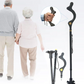 Adjustable Walking Stick with 12 Height Settings and 360-Degree Rotating Tip, 300lb Capacity