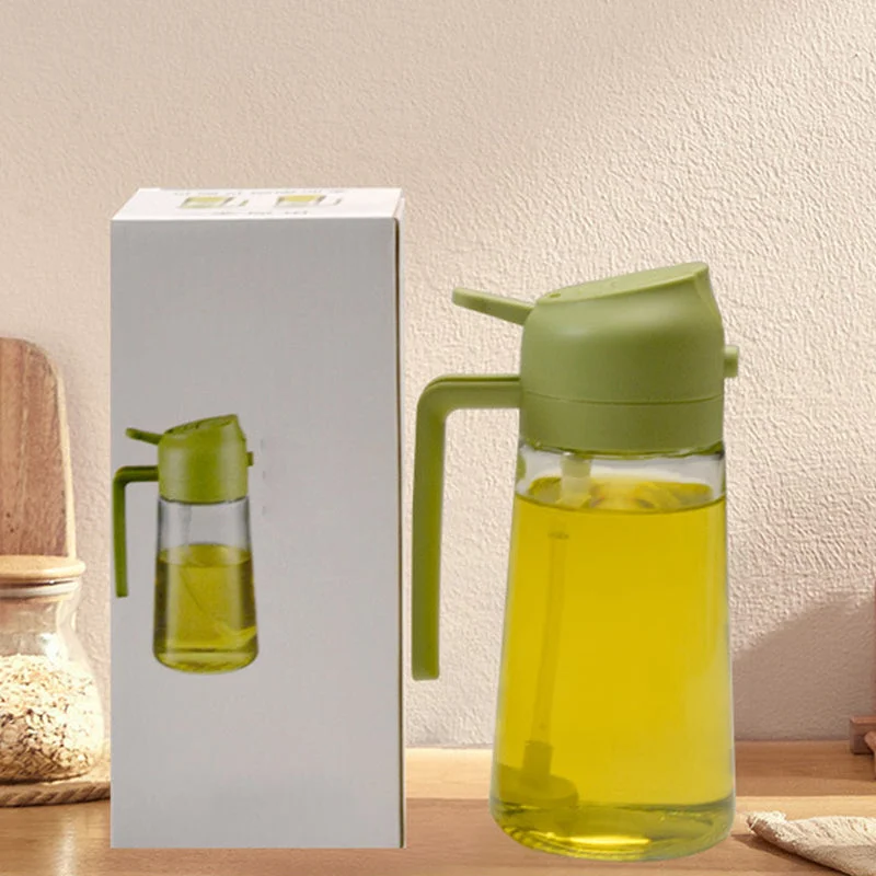 Glass Oil Dispenser with Pump Sprayer and Measured Pour Function
