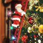 Animated Santa Ornament with Climbing Motion and Warm LED Lights, Plays 15 Holiday Songs