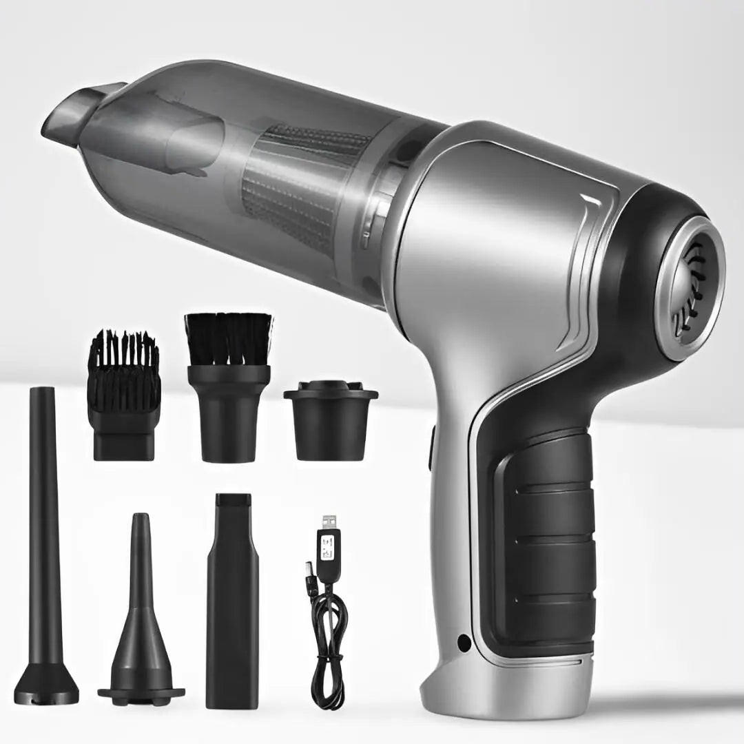 Cordless Handheld Vacuum with Turbo Suction and Snap-On Nozzle Attachment