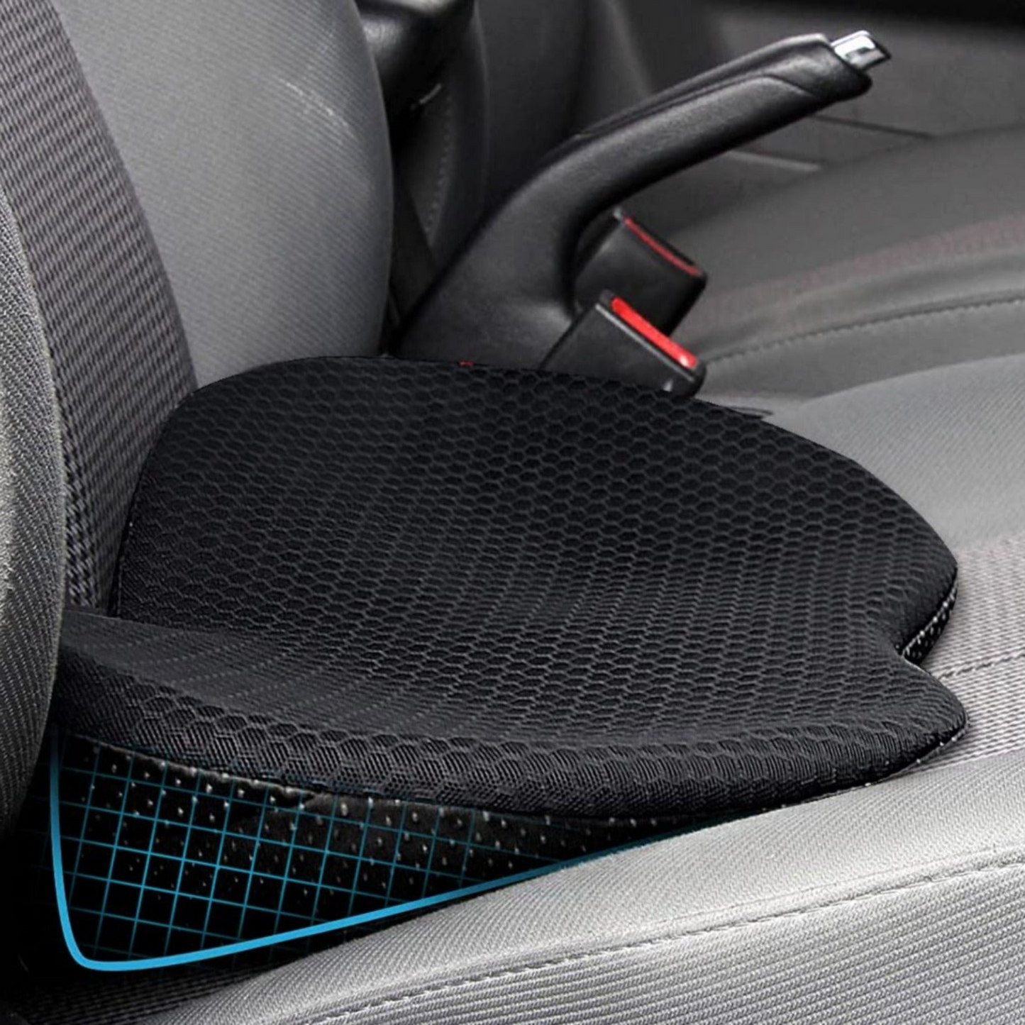 Car Seat Cushion with Memory Foam and 3.5-Inch Height Boost, Removable Breathable Cover