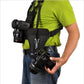 Camera Chest Harness with Dual Mount and Side Holster for Hands-Free Carrying