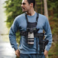 Camera Chest Harness with Dual Mount and Side Holster for Hands-Free Carrying