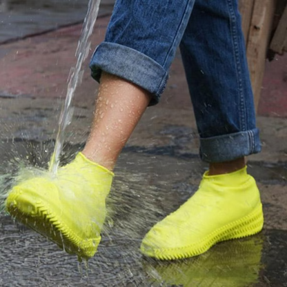 Waterproof Shoe Covers with Non-Slip Tread and Compact Packable Design, Storage Pouch