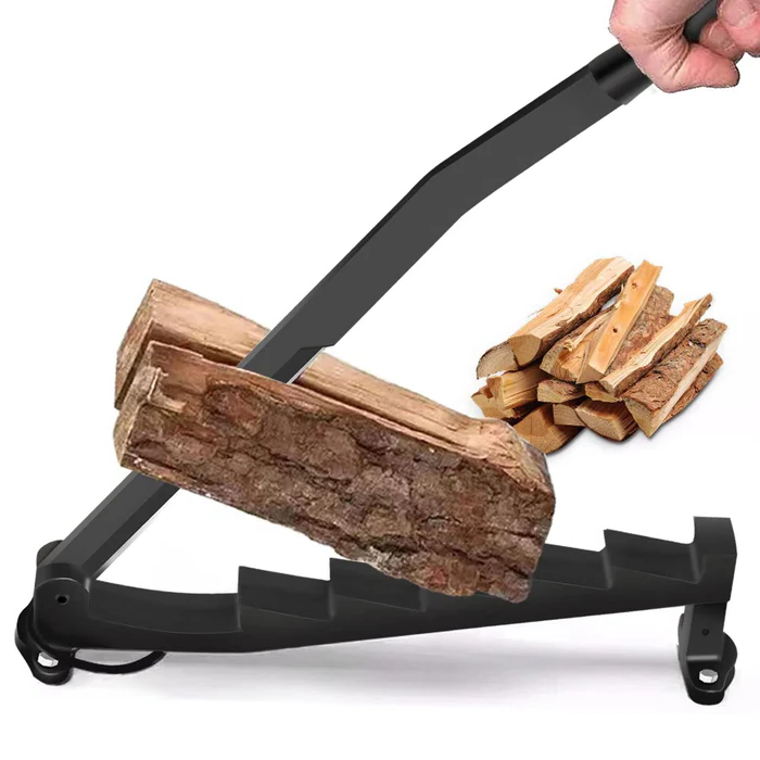 Hanging Carbon Steel Firewood Chopping Machine, Portable Wall Mounted Wood Splitter