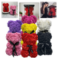 Foam Rose Teddy Bear with Ribbon Neck Detail and Dust Resistant Material