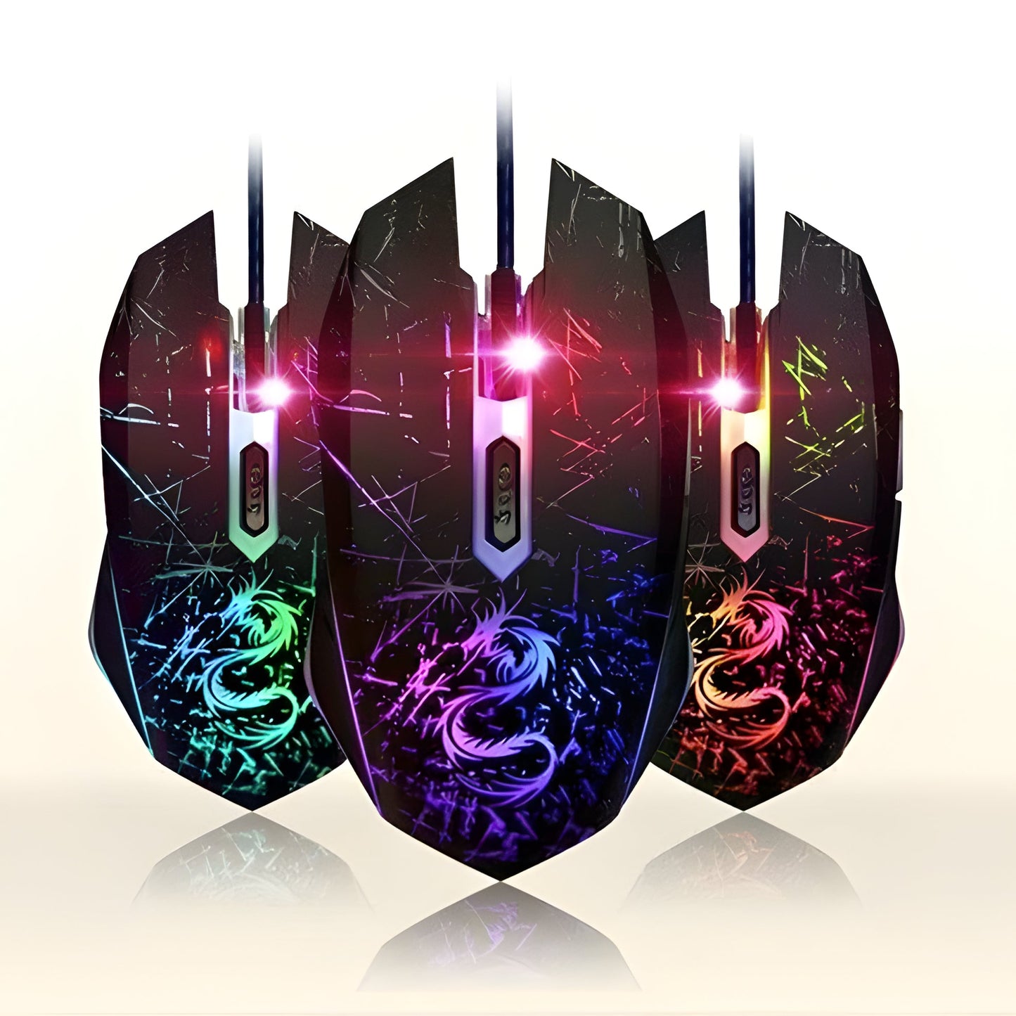 Wired Gaming Mouse with 3200 DPI Optical Sensor and Six Programmable Buttons