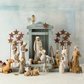 Barn Wood Nativity Set with Handcrafted Stable and Six Figurines, Reclaimed Finish