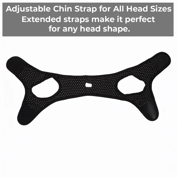 Chin Strap for Snoring with Adjustable Hook and Loop Closure and Breathable Fabric