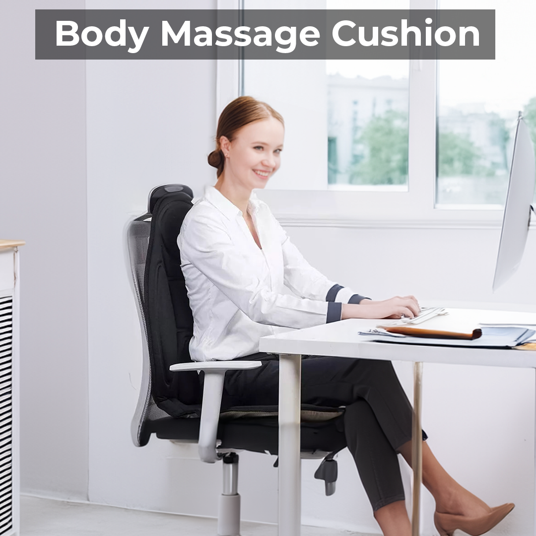 Vibrating Massage Cushion with Eight Nodes and Adjustable Heat for Chair and Car