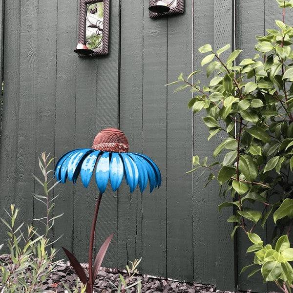 Mygametables Coneflower Bird Feeder Metal Garden Decor