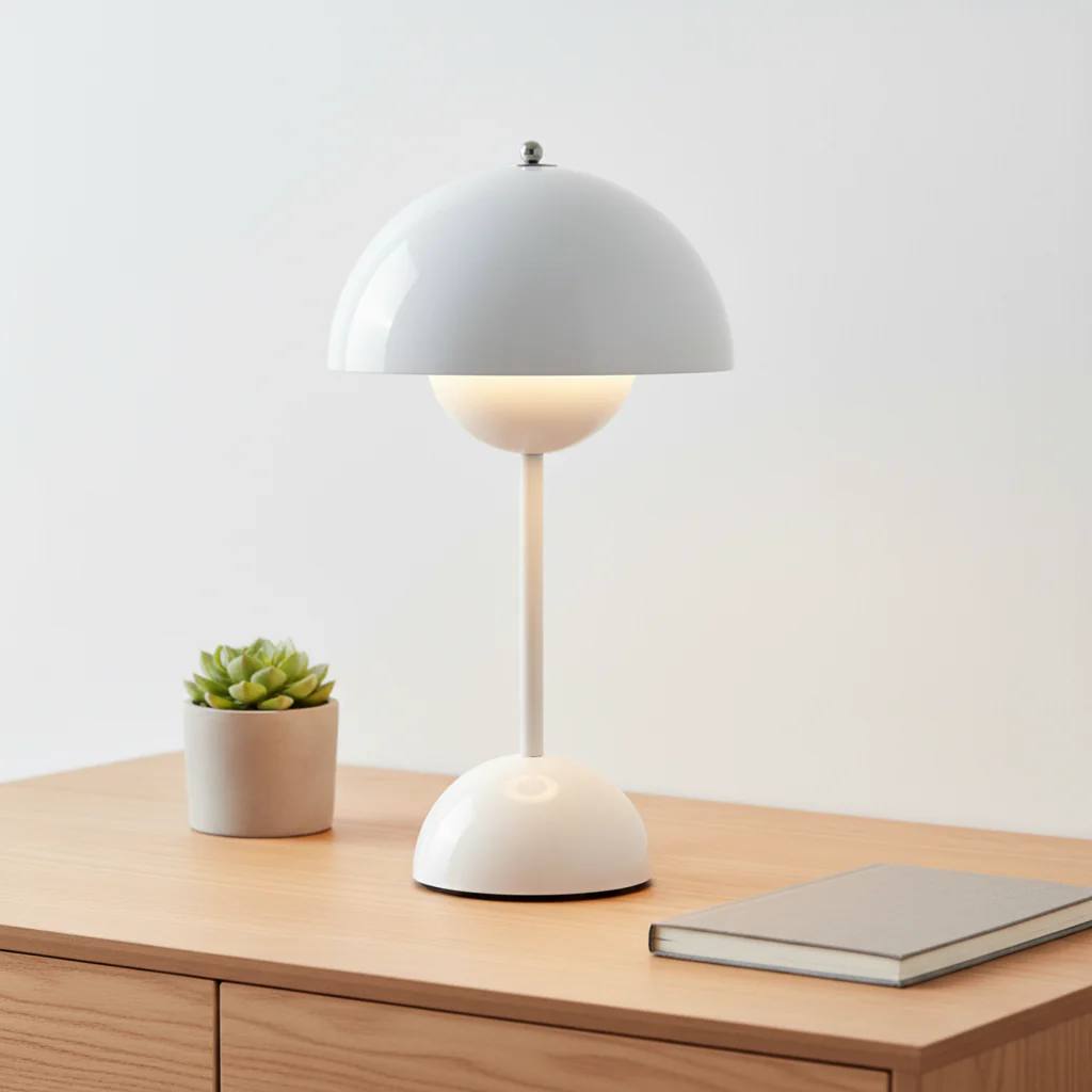 NordicNest Scandinavian Table Lamp, Dimmable Modern Bedside Light