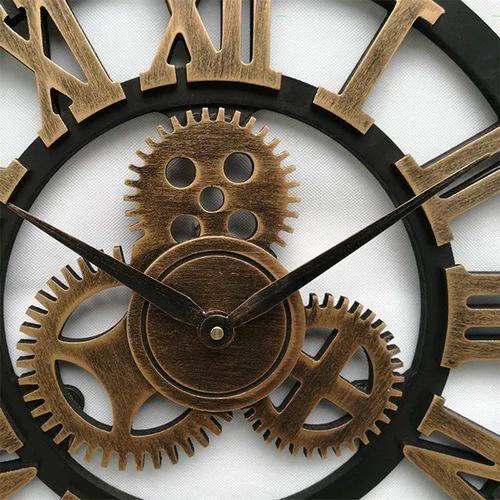 Industrial Wall Clock, Vintage Mechanical Design for Home or Office