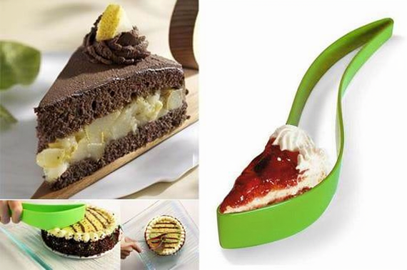 Cake and Pie Server with Press and Lift Action for Even Slicing