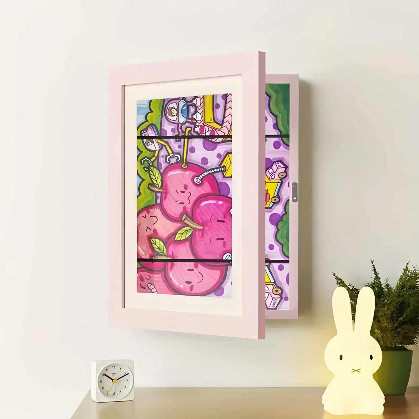 Rotating Artwork Display Frame with Magnetic Latch and 150-Sheet Storage