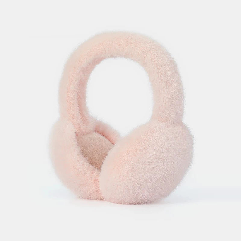 Foldable Plush Earmuffs with Detachable Material and Adjustable Band