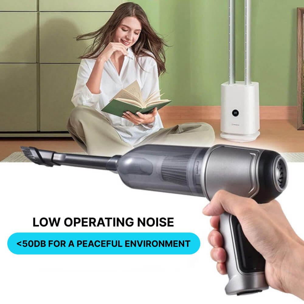 Cordless Handheld Vacuum with Turbo Suction and Snap-On Nozzle Attachment