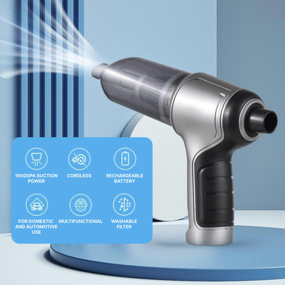 Cordless Handheld Vacuum with Turbo Suction and Snap-On Nozzle Attachment