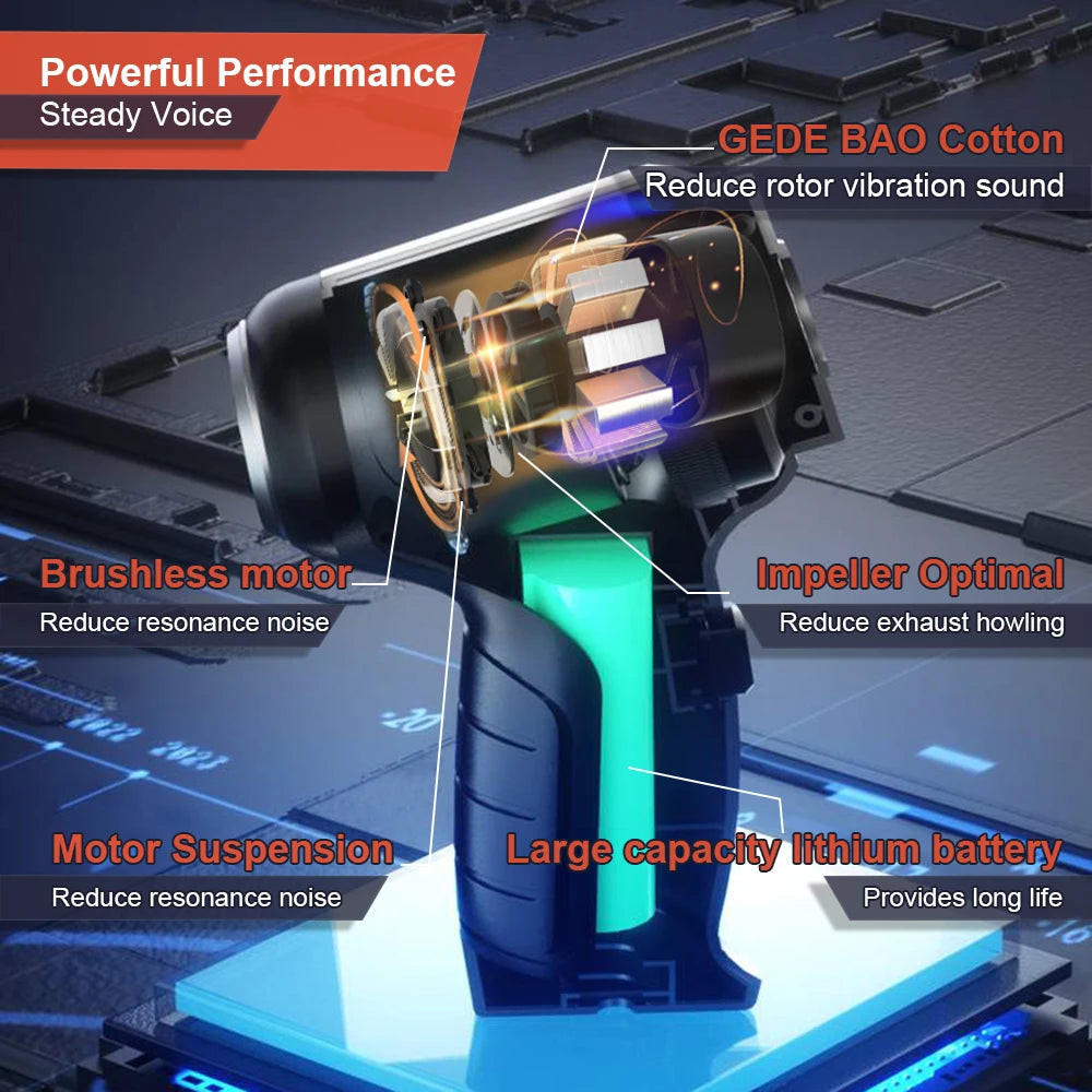 Cordless Handheld Vacuum with Turbo Suction and Snap-On Nozzle Attachment
